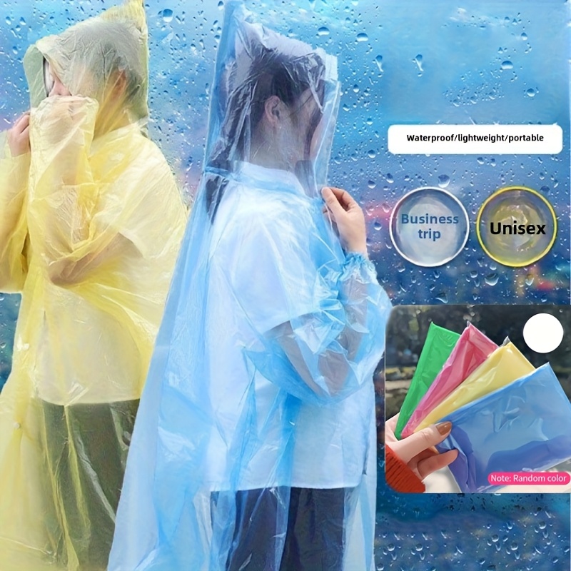 Emergency Poncho Rain - 5/10 pezzi impermeabili monouso per escursioni