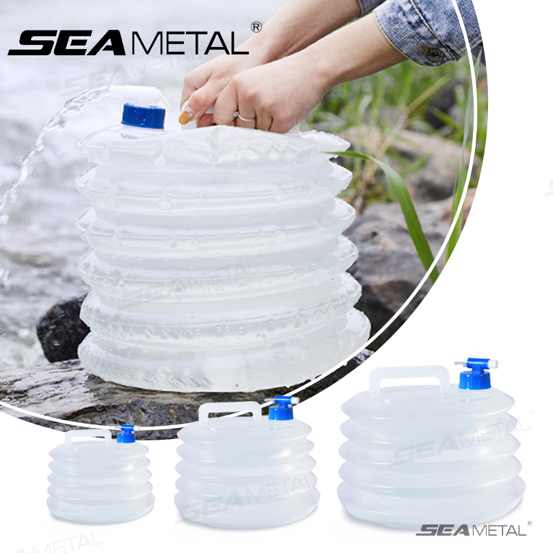Water Bag Collapsible - SEAMETAL Secchio Pieghevole per Auto 5L-15L,