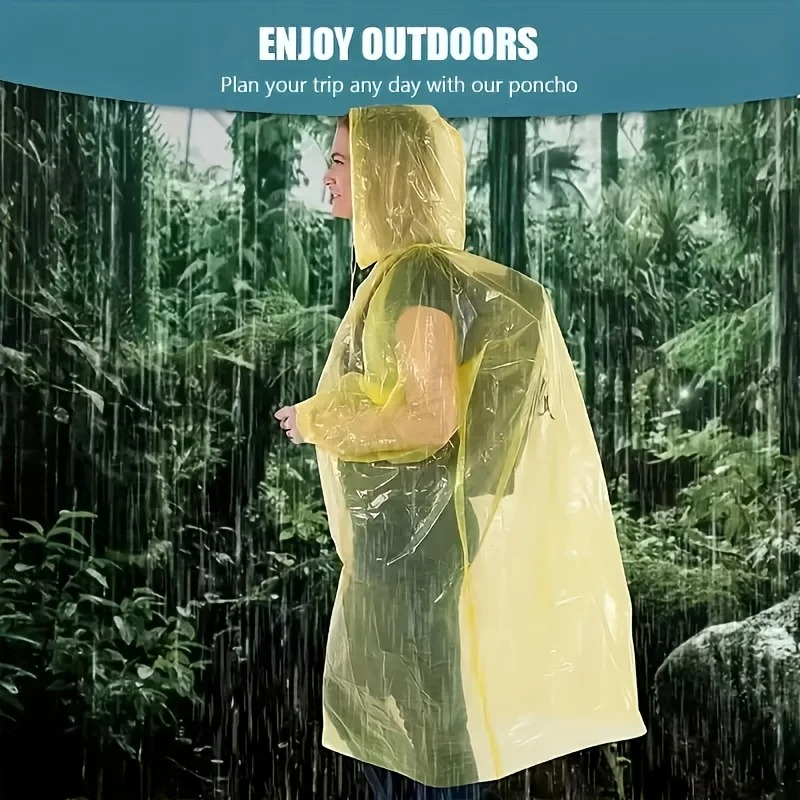 Emergency Poncho Rain - 5/10 pezzi impermeabili monouso per escursioni