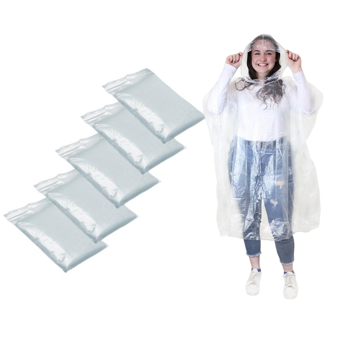 Emergency Poncho Rain - 12 pezzi impermeabile usa e getta
